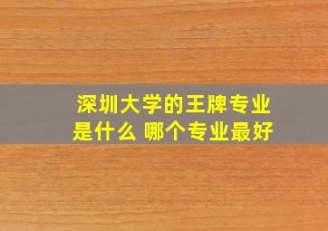 深圳大学的王牌专业是什么 哪个专业最好